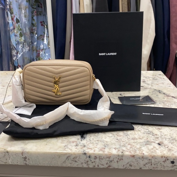 saint laurent mini lou dark beige